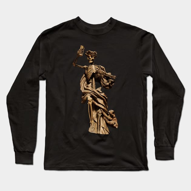 Halloween Skeleton Statue Long Sleeve T-Shirt by holidaystore